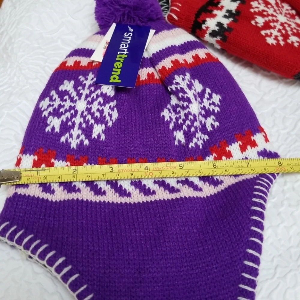 NWT Smarttrend Kids Ear Flap Knit Hat Set